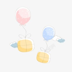 糖果色背景图糖果色气球云礼物高清图片