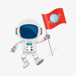 太空人矢量卡通外太空宇航员旗帜矢量图高清图片