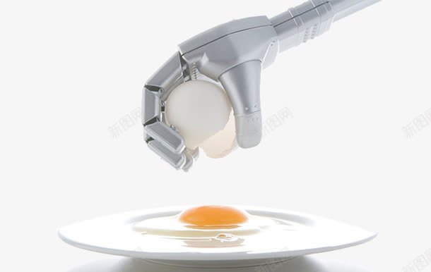 机械手鸡蛋png免抠素材_新图网 https://ixintu.com 机械臂 碟子 精准操作 银色