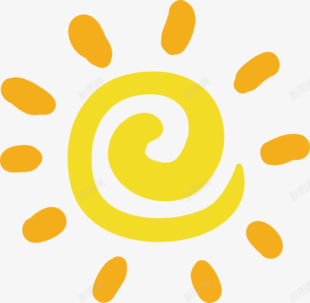 黄色的太阳矢量图ai免抠素材_新图网 https://ixintu.com 创意 卡通手绘 太阳 水彩 涂鸦 装饰 黄色 矢量图