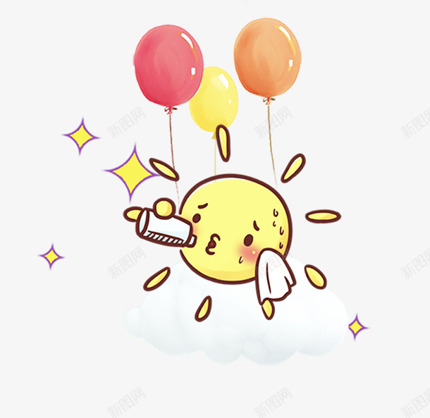 六一儿童节卡通气球与小太阳psd免抠素材_新图网 https://ixintu.com 61 儿童节 六一 卡通 太阳 手绘 气球 热气球 蓝色