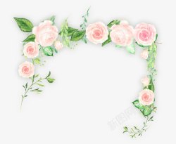 粉红色玫瑰装饰框素材