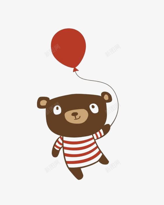 小熊png免抠素材_新图网 https://ixintu.com 卡通小熊 可爱小熊 手绘小熊 棕熊 红色气球