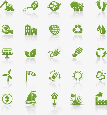 绿色生态环保类型图标图标