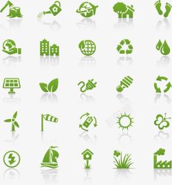 手绘生态绿色生态环保类型图标高清图片