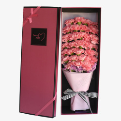 卡通粉色的花束礼盒素材