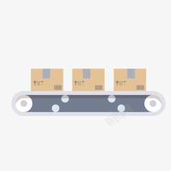 传送带PNG灰色圆角货物运输元素高清图片