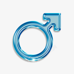 性别男卡通水晶蓝色性别男标志图标高清图片