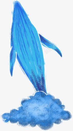 漫画蓝色鲸鱼展板素材