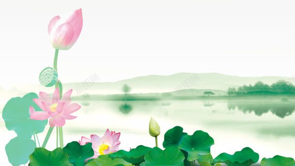 荷塘荷花png免抠素材_新图网 https://ixintu.com 山水 花苞 荷叶 荷塘 荷花PNG免费下载