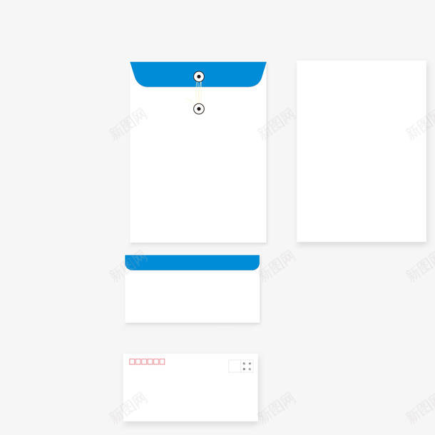 信封袋蓝色简约psd免抠素材_新图网 https://ixintu.com 书写 亲人 信封袋 写信 寄出去 稿纸 简约 美观 蓝色
