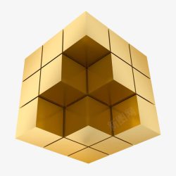 抽象盒子黄色立方体高清图片
