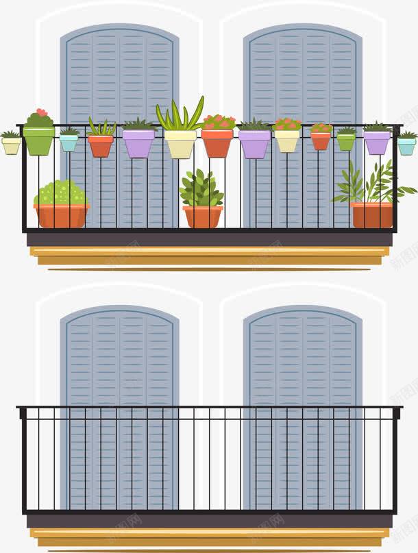 可爱彩色阳台png免抠素材_新图网 https://ixintu.com 卡通 可爱 彩色
