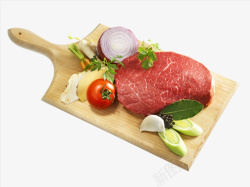 案板和蔬菜新鲜牛肉和配料高清图片