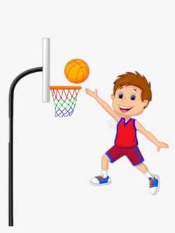 校园漫画打篮球的男孩高清图片
