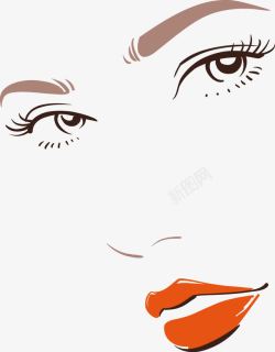 美睫海报手绘简单美女轮廓和眼睛高清图片