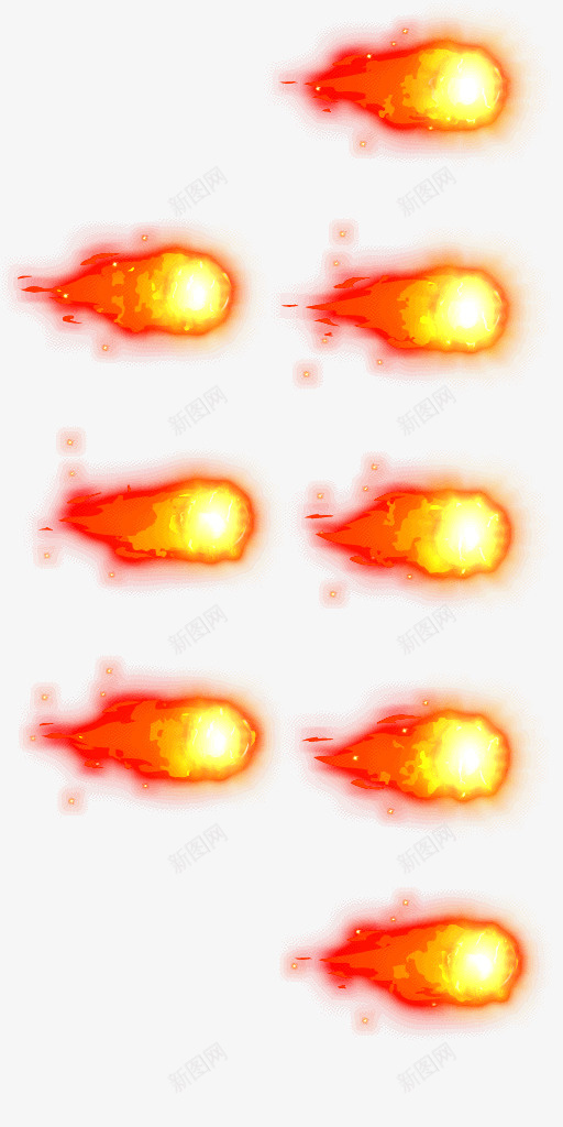 燃烧的火球特效png免抠素材_新图网 https://ixintu.com 发射 放射 爆炸 飞