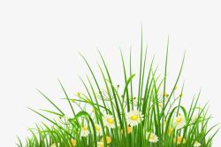 鲜花绿草卡通春天花丛高清图片