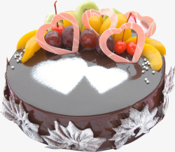 糖珠爱心妈妈水果蛋糕高清图片