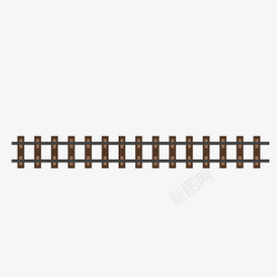 灰色火车轨道一段枕木铁轨矢量图高清图片