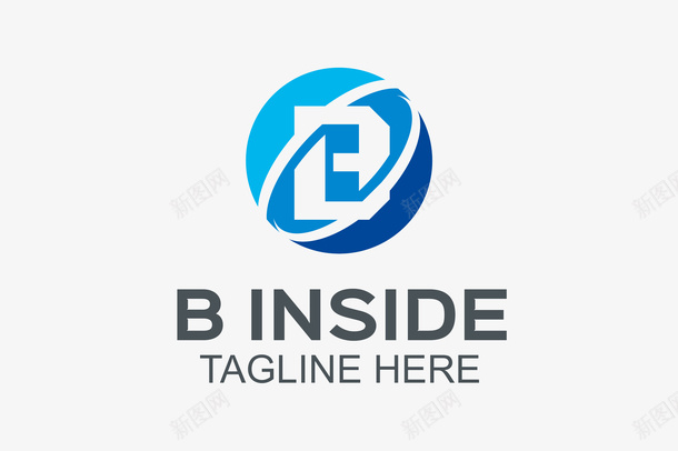 蓝色的循环logo矢量图图标ai_新图网 https://ixintu.com logo 创意 大写B 字母 淡色 渐变 简约 精美 设计感 矢量图