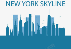 出国旅游素材纽约建筑剪影矢量图高清图片