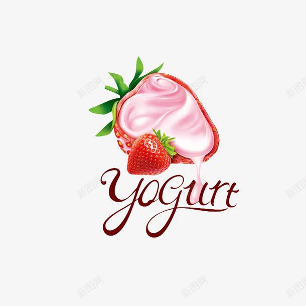 草莓牛奶png免抠素材_新图网 https://ixintu.com yogurt 牛奶 红色 英文字母 草莓