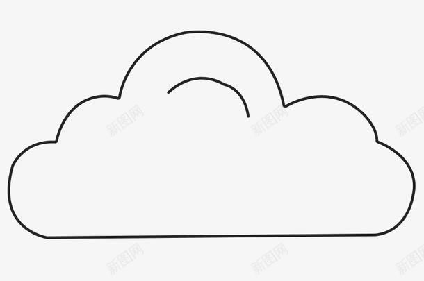 黑色线条云朵片png免抠素材_新图网 https://ixintu.com 云彩 云朵 卡通 白云 白云素材 线条