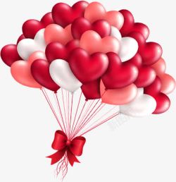 红色爱心卡通气球效果素材