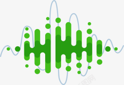 声音UI设计绿色渐变音乐图标UI高清图片