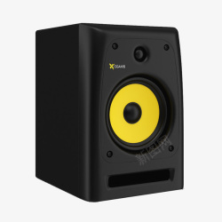 智能音箱黄色大喇叭黑色方形智能音响高清图片