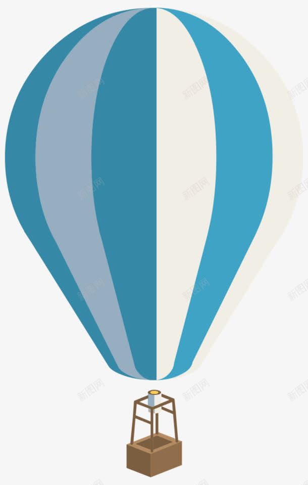 蓝色卡通条纹热气球png免抠素材_新图网 https://ixintu.com 卡通 条纹 热气球 蓝色