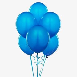 简单快乐在一起卡通蓝色气球高清图片