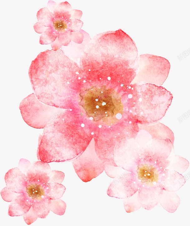 手绘粉色花卉意境封面png免抠素材_新图网 https://ixintu.com 封面 意境 粉色 花卉