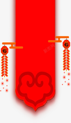 红色中国风鞭炮挂饰素材