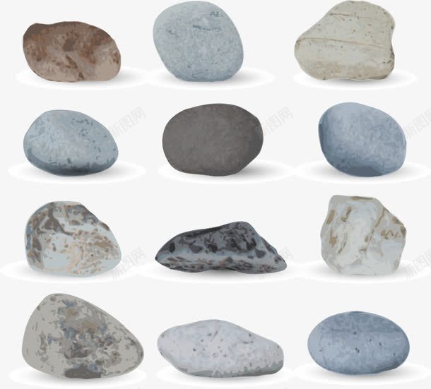 鹅卵石石头png免抠素材_新图网 https://ixintu.com 2 鹅卵石石头材质纹理石块立体SPA按摩石矢量素材