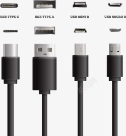 接线器PNG不同型号黑色USB高清图片