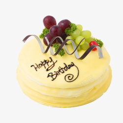 美食加工葡萄水果生日蛋糕高清图片