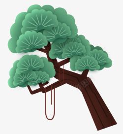 日本松树手绘松树高清图片