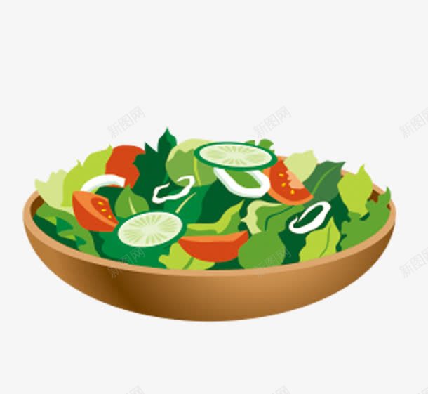 蔬菜沙拉png免抠素材_新图网 https://ixintu.com 减肥餐 卡通 沙拉 绿色 美食 食物