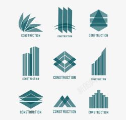 抽象建筑标志图标图标