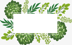 绿色植物黑线框绿色植物标题框矢量图高清图片
