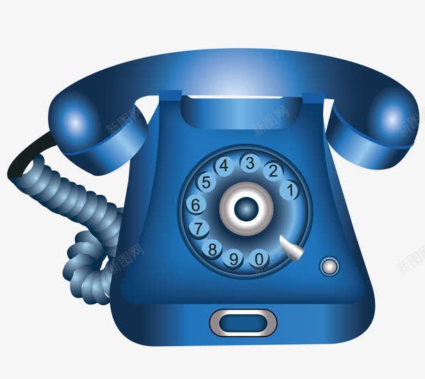 蓝色座机电话png免抠素材_新图网 https://ixintu.com 座机 按键 数字 电话 蓝色