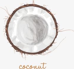 天然椰子汁手绘椰子高清图片
