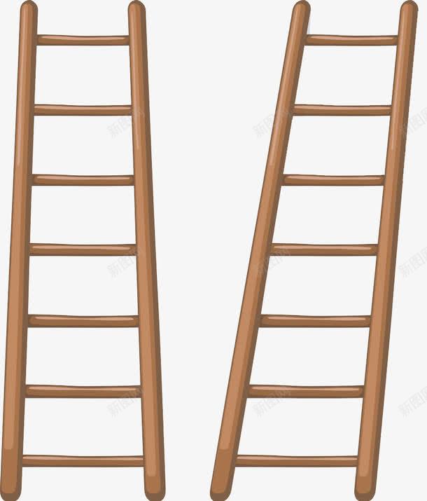 2个木梯子png免抠素材_新图网 https://ixintu.com 卡通 实木楼梯 攀爬工具 木梯 梯子 楼梯 用于爬高 登高帮手
