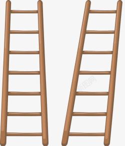 用于爬高2个木梯子高清图片