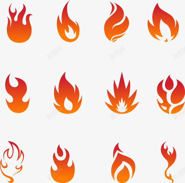 手绘火焰图标矢量图ai_新图网 https://ixintu.com LOGO logo尺寸 图标 图案 手绘 火焰 矢量图