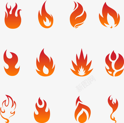 logo尺寸手绘火焰图标矢量图高清图片