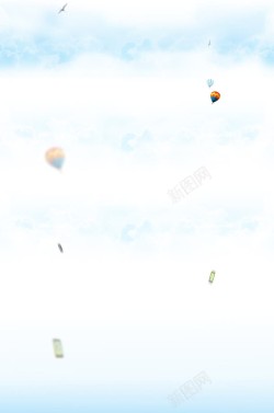 小清新热气球天空背景高清图片