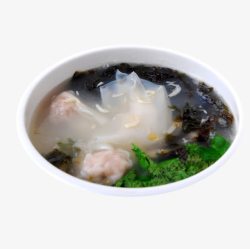 卖馄炖产品实物虾皮紫菜馄饨高清图片